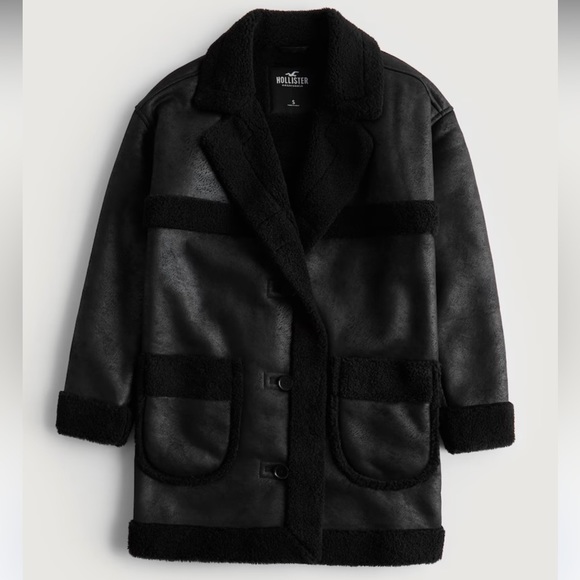 Hollister Jackets & Blazers - Hollister Co. vegan shearling coat NWT
